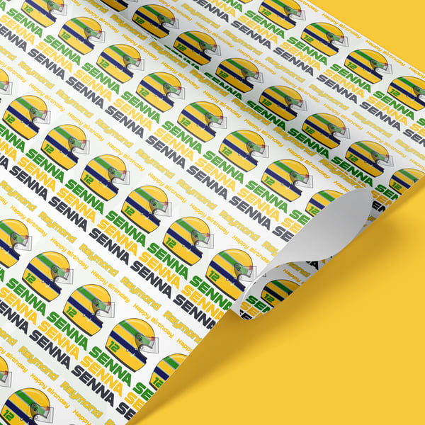 Personalised Senna wrapping paper