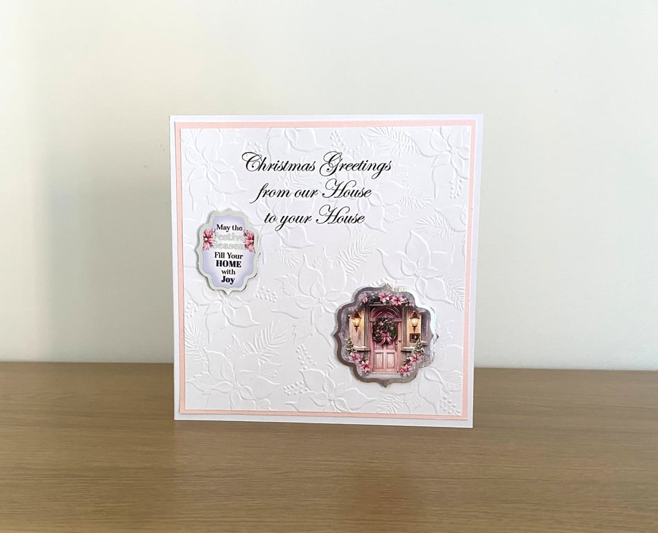 From our House to your House Embossed Christmas Card