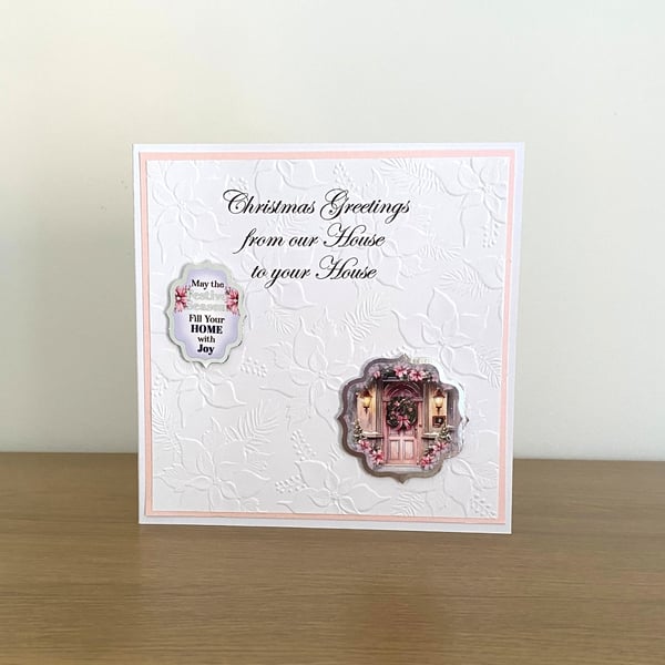 From our House to your House Embossed Christmas Card
