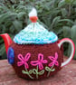  Country cottage tea cosy - hand embroidered - for one or two cup teapot - Image 3