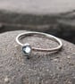 Sterling Silver and Blue Topaz Skinny Ring