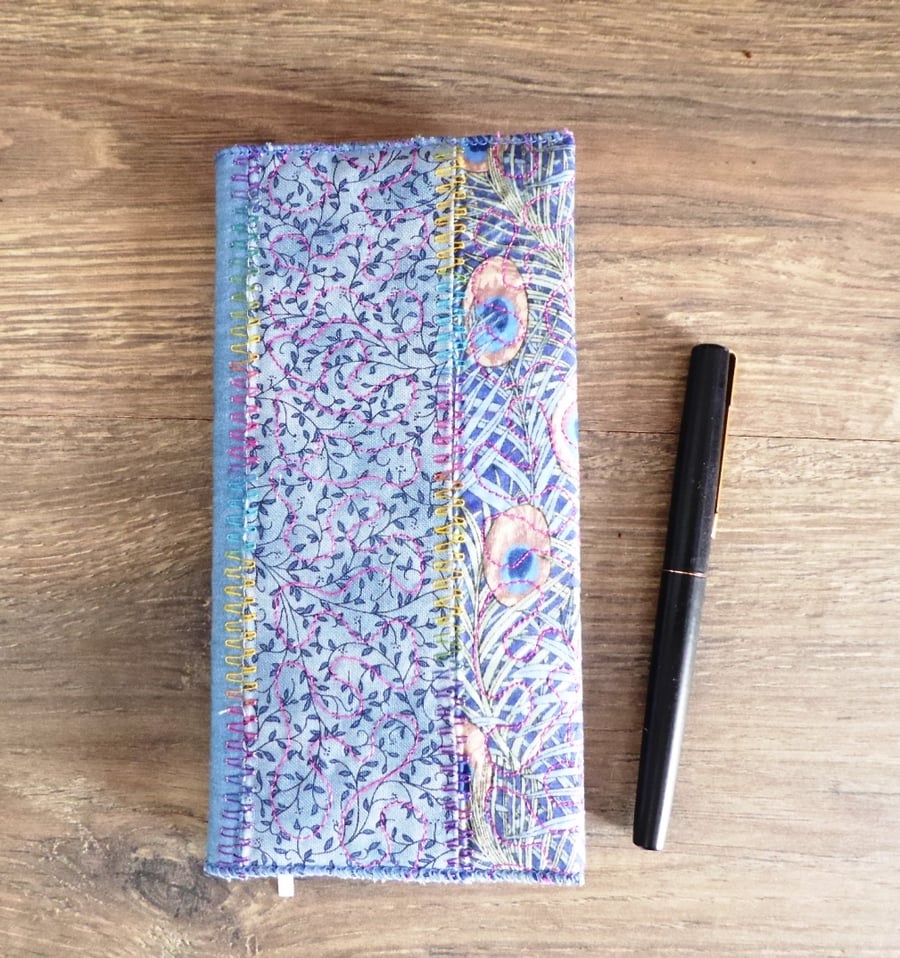 SLIM LINE DIARY -  WITH PATCHWORK  SLIP COVER - FREE POSTAGE