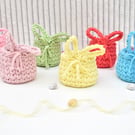 Crochet small Easter basket with bunny ears