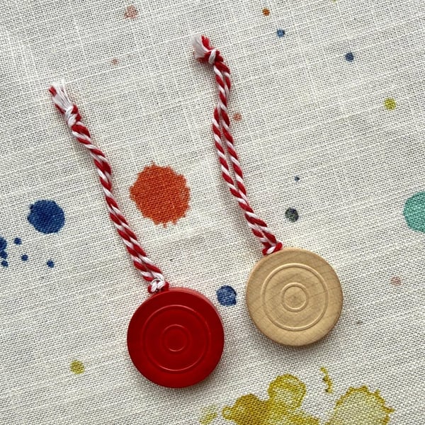 Upcycled Backgammon Piece Ornament Pairs - Old Stock - Super Seconds