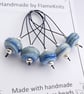 Lampwork Stitch Markers - Blue Strata - Image 2