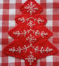 Scandi Style Gingham Stocking with Embroidered Wool Felt Christmas Tree and Lace - Image 8