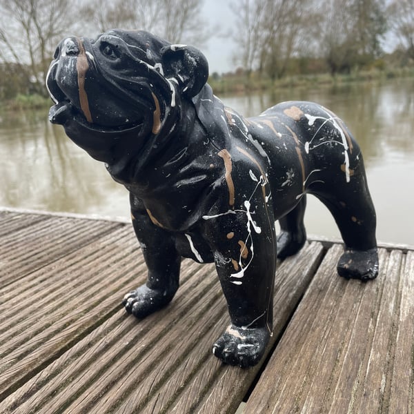 Small Resin British Bulldog Ornament in Black w - Folksy