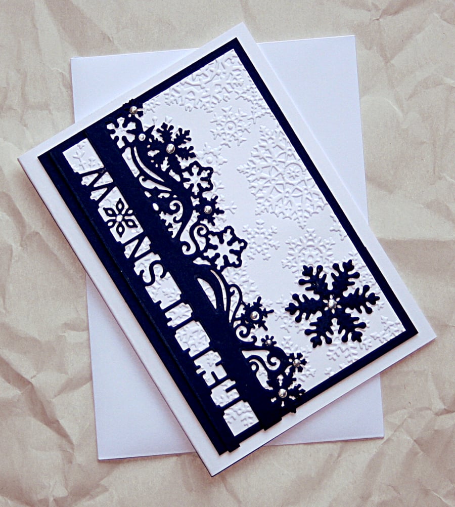 Let It Snow - Handcrafted Christmas Card - dr15-0007