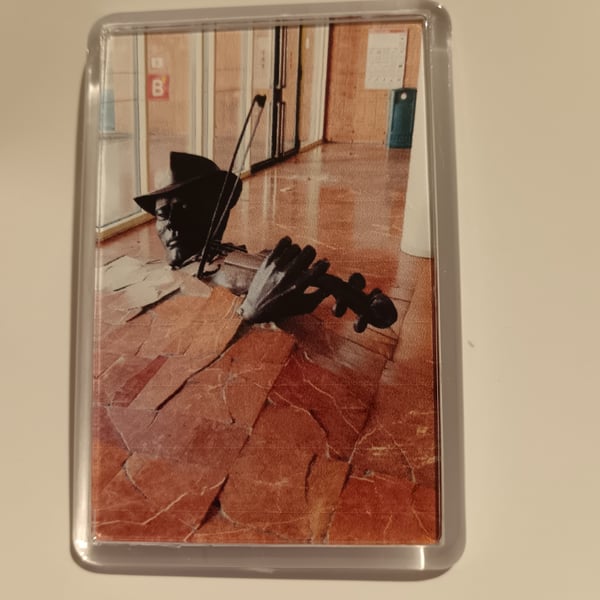 Bronze The Violinist Sculpture Photography Fridge Magnet 