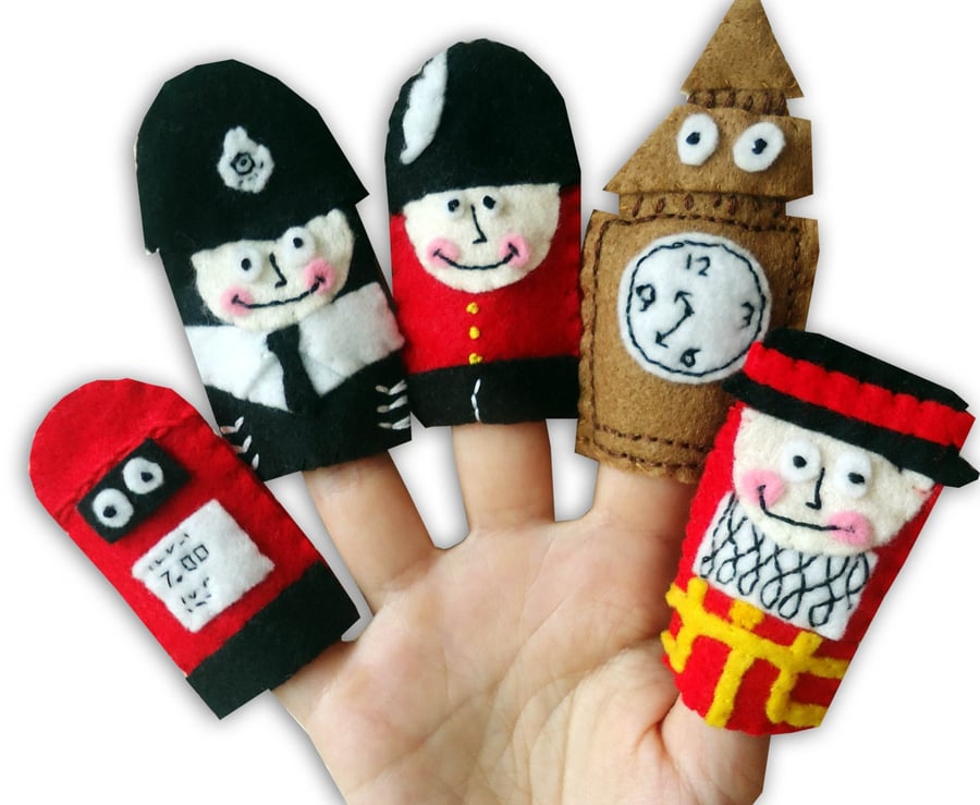 British Finger Puppets, English Gift, Traditional Kids Toys