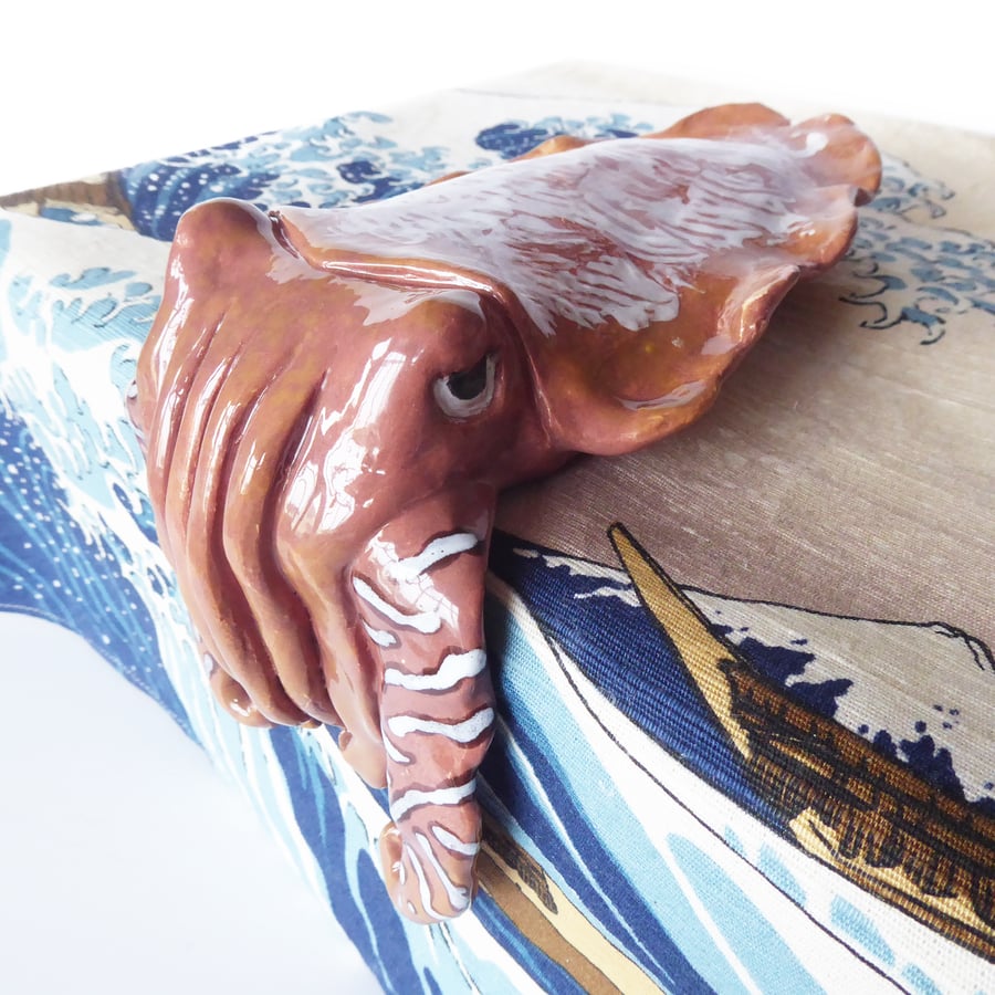 Cuttlefish Porcelain Ceramic Ornament - Hand Built