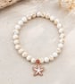 NEW White Shell Howlite Starfish Charm  Bracelet - Handmade Gift