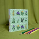 Square Hardcover Sketchbook with Spring Foraging Design