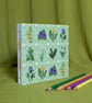 Square Hardcover Sketchbook with Spring Foraging Design