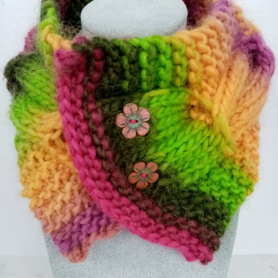 Neck Warmer - Cable Knit Neck Warmer - Unique Hand-Knitted Gift