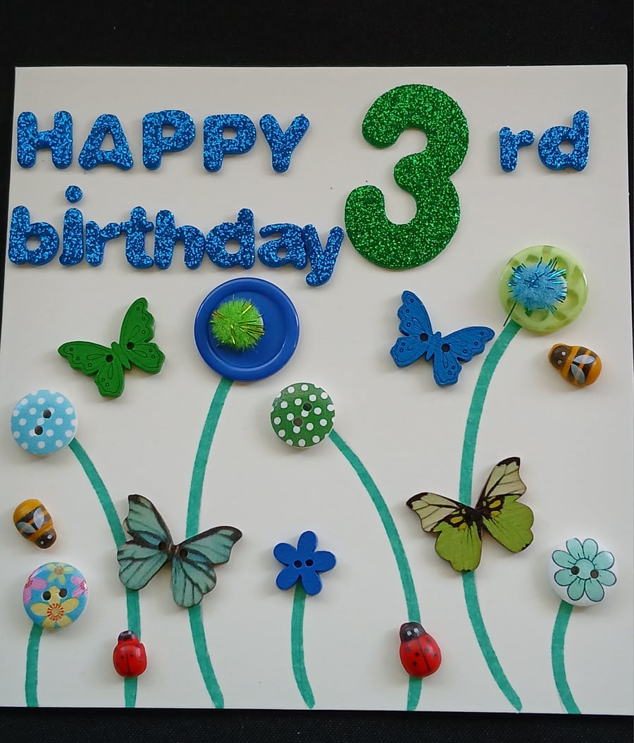 Age 3  birthday card 