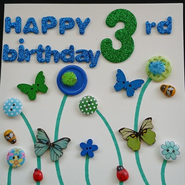 Age 3  birthday card 