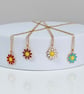 Minimalist Daisy Necklace – Stainless Steel - Red, Lilac, White or Turquoise