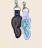 Celtic Dragon Keyring - Embroidered Faux Leather Fantasy Bag Charm