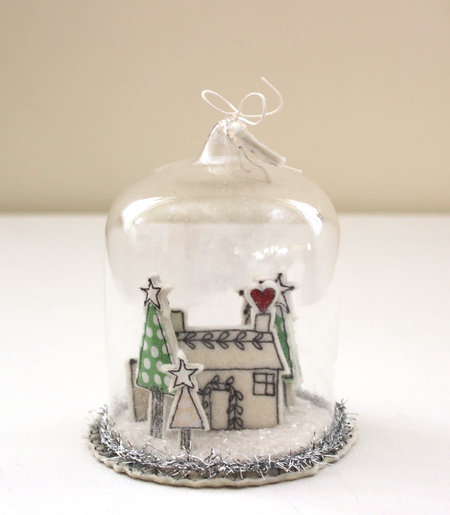 Special Order for H.G - 'Home for Christams' - Glass Dome Decoration