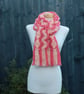Crochet Stripey Scarf in Peach and Watermelon - Image 8