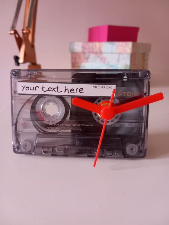 Cassette Tape Desk Clock, Customized gift, 1980s  themed decore