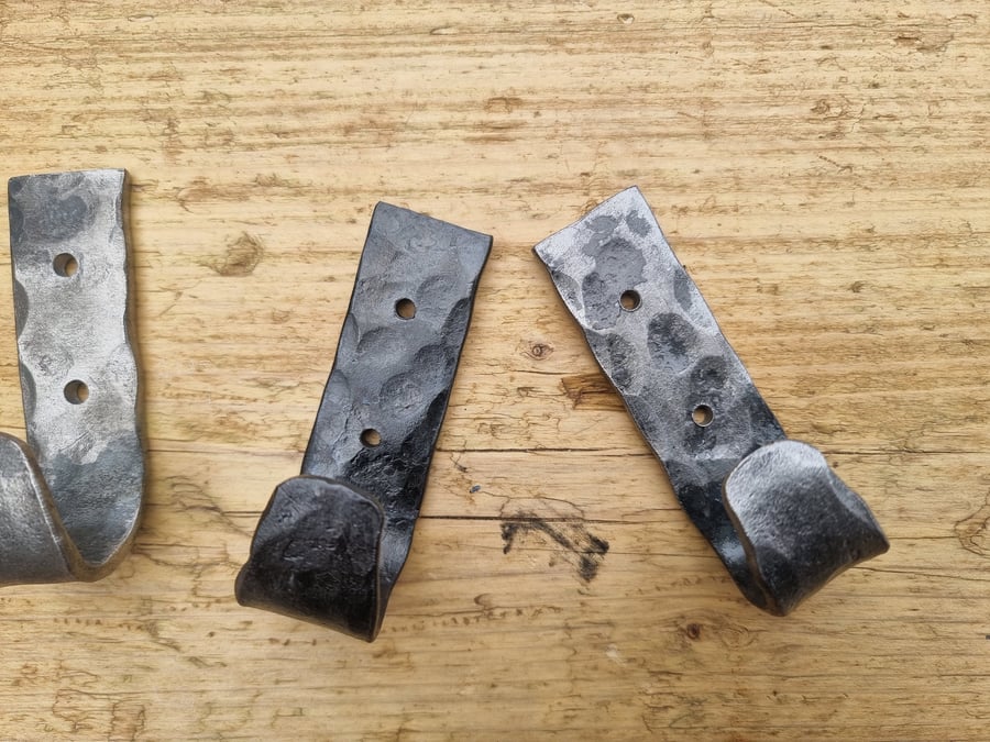 Hand forged Rustic Coat Hook with screws. Free UK Delivery