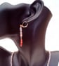 Necklace and Earrings Set with Red Pink and Clear Crystals, Crystal Jewellery   - Image 9