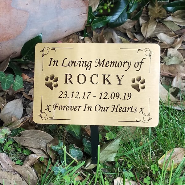 Pet Memorial Plaque Pet Pawprints Memorial Plaque Pet Memorial Garden Plaque 