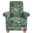 Green Rainforest Fabric Adult Chair Armchair Nursery Animals Monkeys Small 