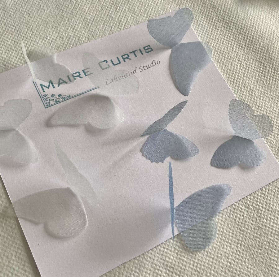 Silk Organza Butterflies, hand crafted in Shades of Blue