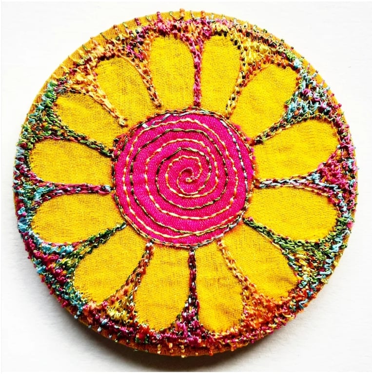 Flower Pocket Mirror 58mm Fabric Pocket Mirror Handbag Accessory