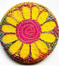 Flower Pocket Mirror 58mm Fabric Pocket Mirror Handbag Accessory