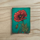 Original Poppy ACEO Gouache Painting