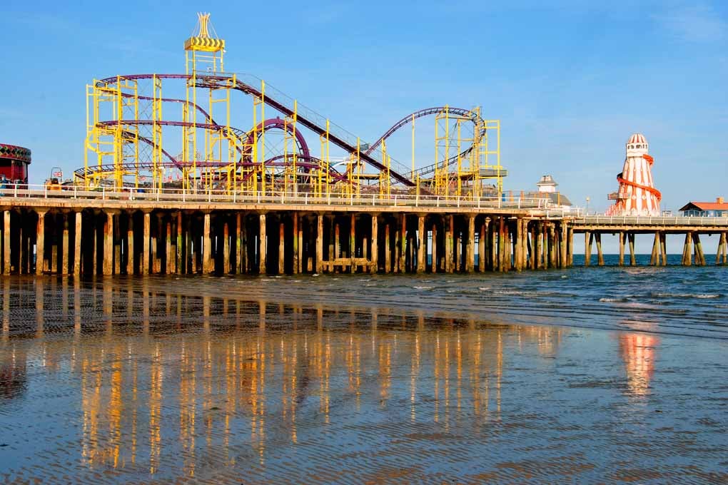 Clacton On Sea Pier And Beach Essex UK Photograph Print