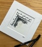 Church window pen and ink sketch - mounted print - Image 1