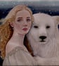 The Snow Seekers Polar Bear and Young Girl Portrait Blank Greeting Card - Image 2