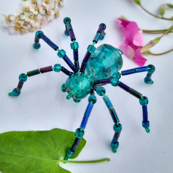 Hanging Glass Beaded Spider Decor