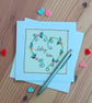 Personalised Wedding or Engagement Card with Embroidered Botanical Heart - Image 2