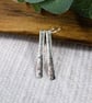 Earrings, Sterling Silver Long Teardrops with Stars - Image 6