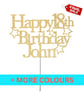 Happy 18th Cake Topper, 18th Cake Topper, Custom Cake Topper, 18th Cake Decor