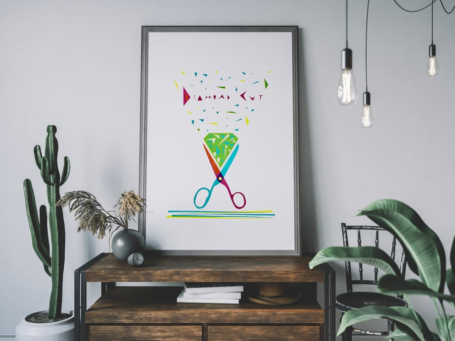 Diamond Cut screen print