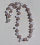 Strawberry & Clear Quartz Gemstone Statement Beaded Necklace "Strawberry Ice" - Image 5