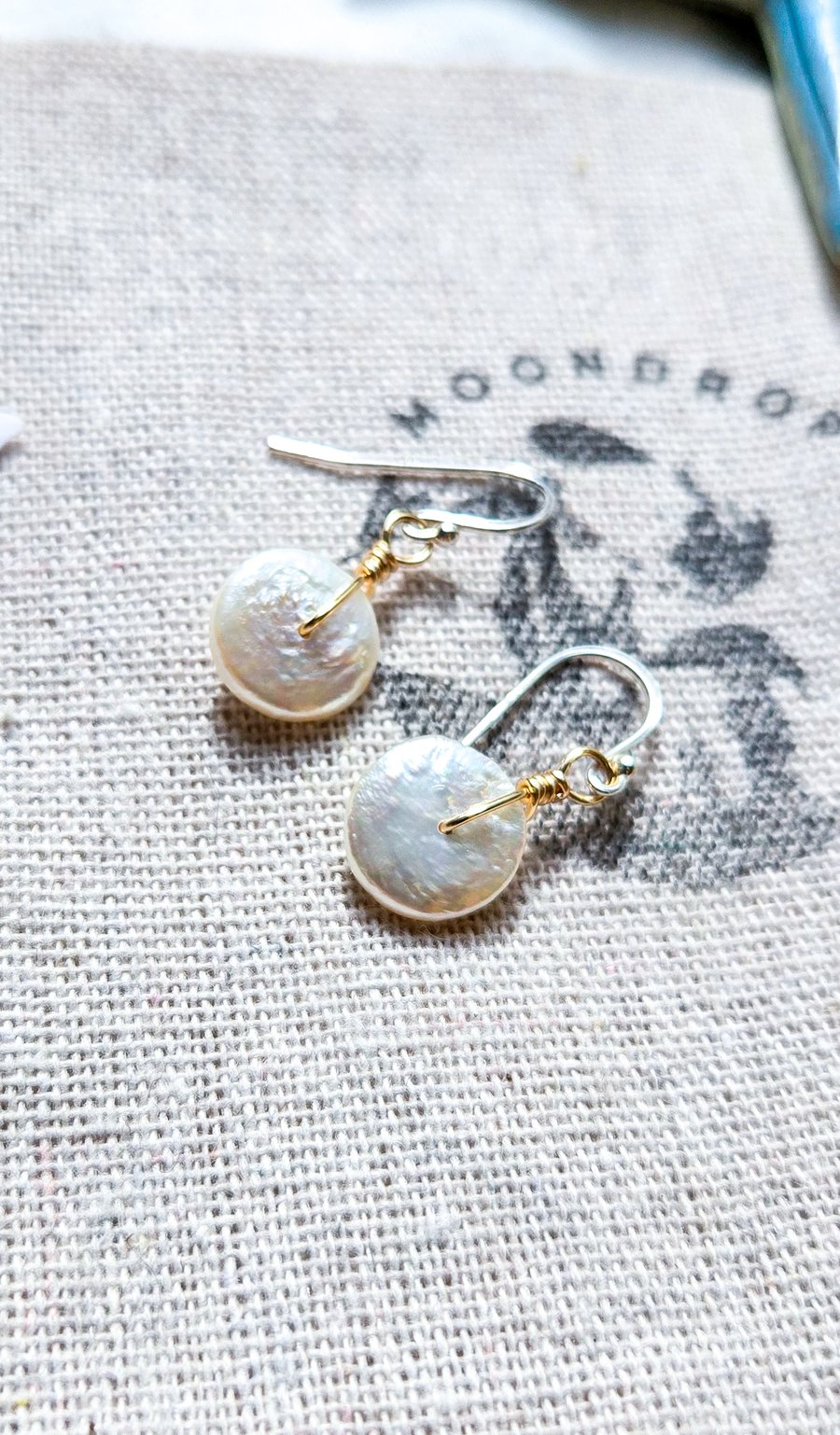Gold-Filled Peachy Freshwater Pearl Earrings - June Birthstone