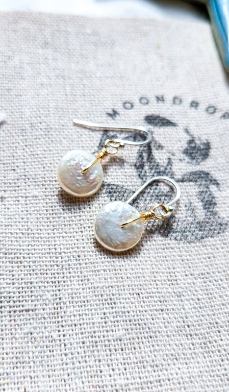 Gold-Filled Peachy Freshwater Pearl Earrings - June Birthstone