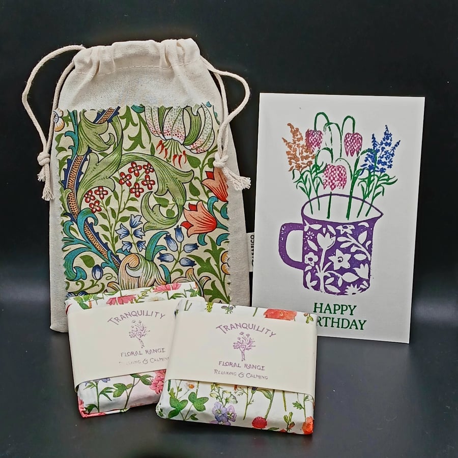Wildflower Meadow Birthday Gift Aromatherapy Wax Melts with Keepsake Bag & Card