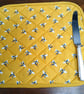 Placemat,  Quilted Heat Resistant, made in 100% Cotton Fabric Gold with Bees - Image 1