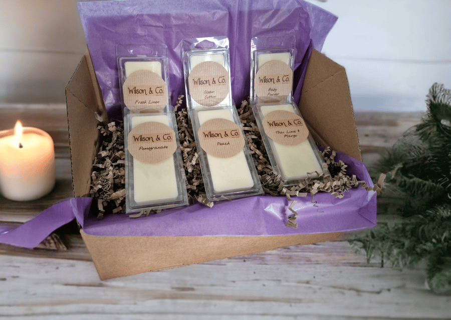 Wax Melt Gift Box 300g - 6 Fresh & Fruity scented wax melt snap bars