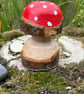 Decorated wooden toadstool - Image 4