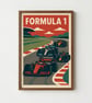 Framed Retro Racing Poster - Vintage Formula 1 Poster